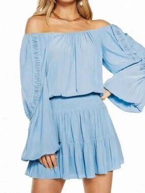RAMY BROOK SILVEY LIGHT BLUE DRESS M NEW $465